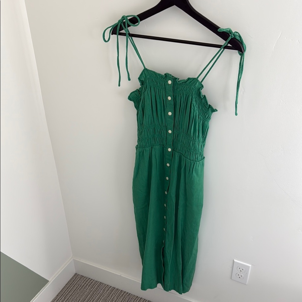 Universal Thread Green Button-Down Midi Dress